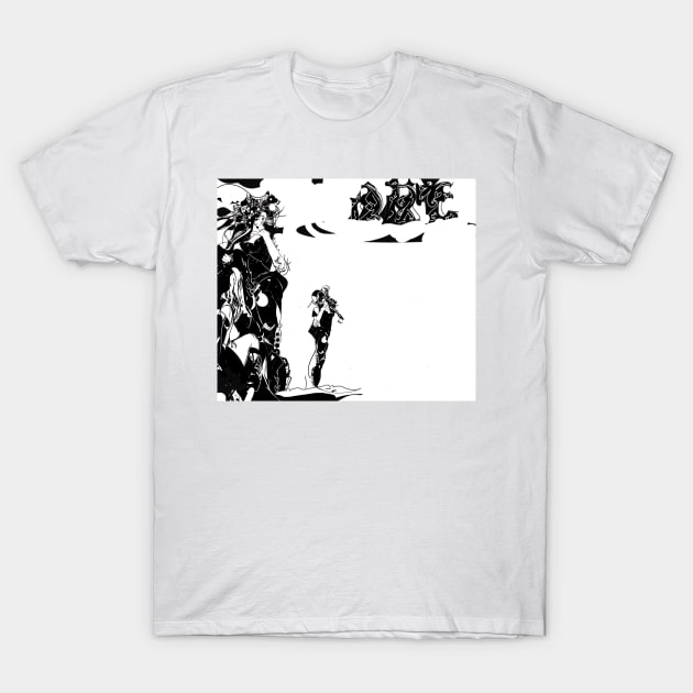 Black and White Magic. Science fiction female figure art. T-Shirt by grantwilson